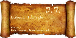 Dubecz Tünde névjegykártya