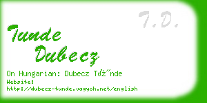 tunde dubecz business card